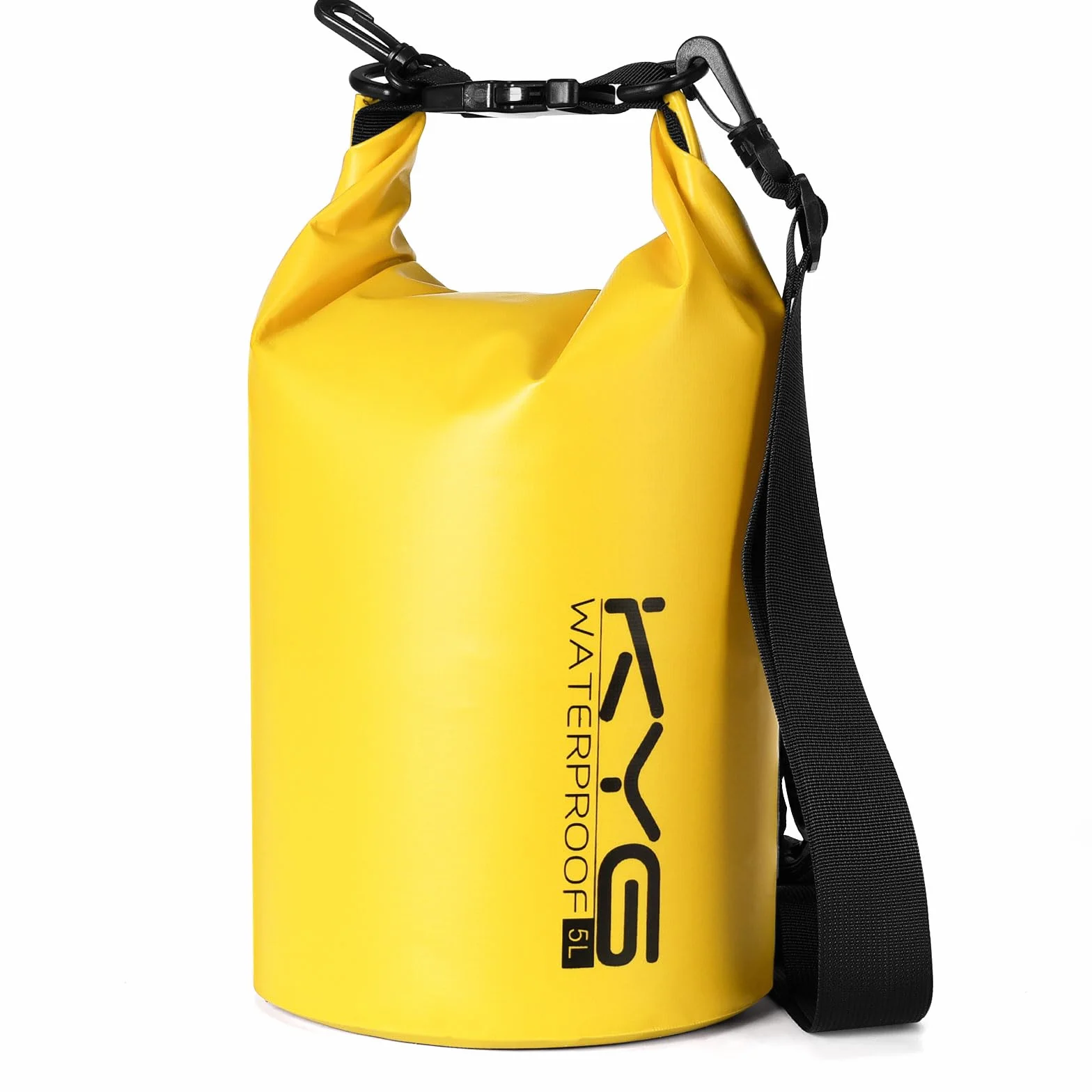 KYG Borsa Impermeabile, 2L/5L/10L Sacca Stagna in PVC, Saldata senza Cuciture – Leggera, Resistente e Galleggiante per Rafting, Trekking Fluviale, kayak, Spiaggia e Campeggio 5L Giallo
