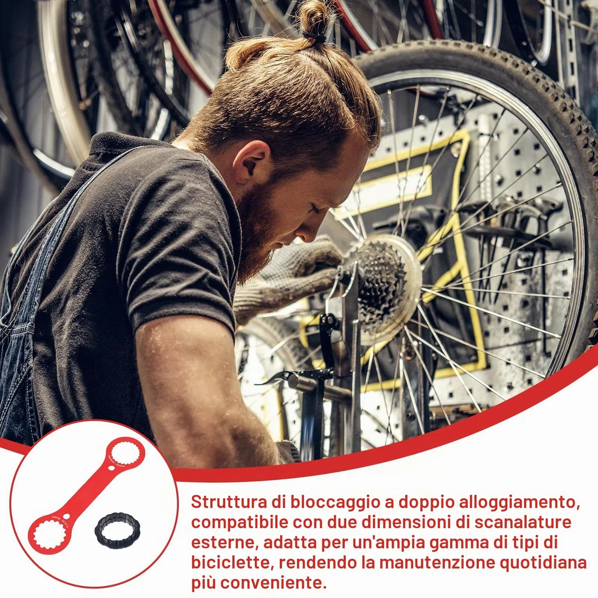 Chiave Movimento Centrale - Attrezzo per Freni a Disco per Bicicletta, Compatibile con Dischi Freno Shimano Centerlock e Attrezzi per Un Facile Montaggio e smontaggio