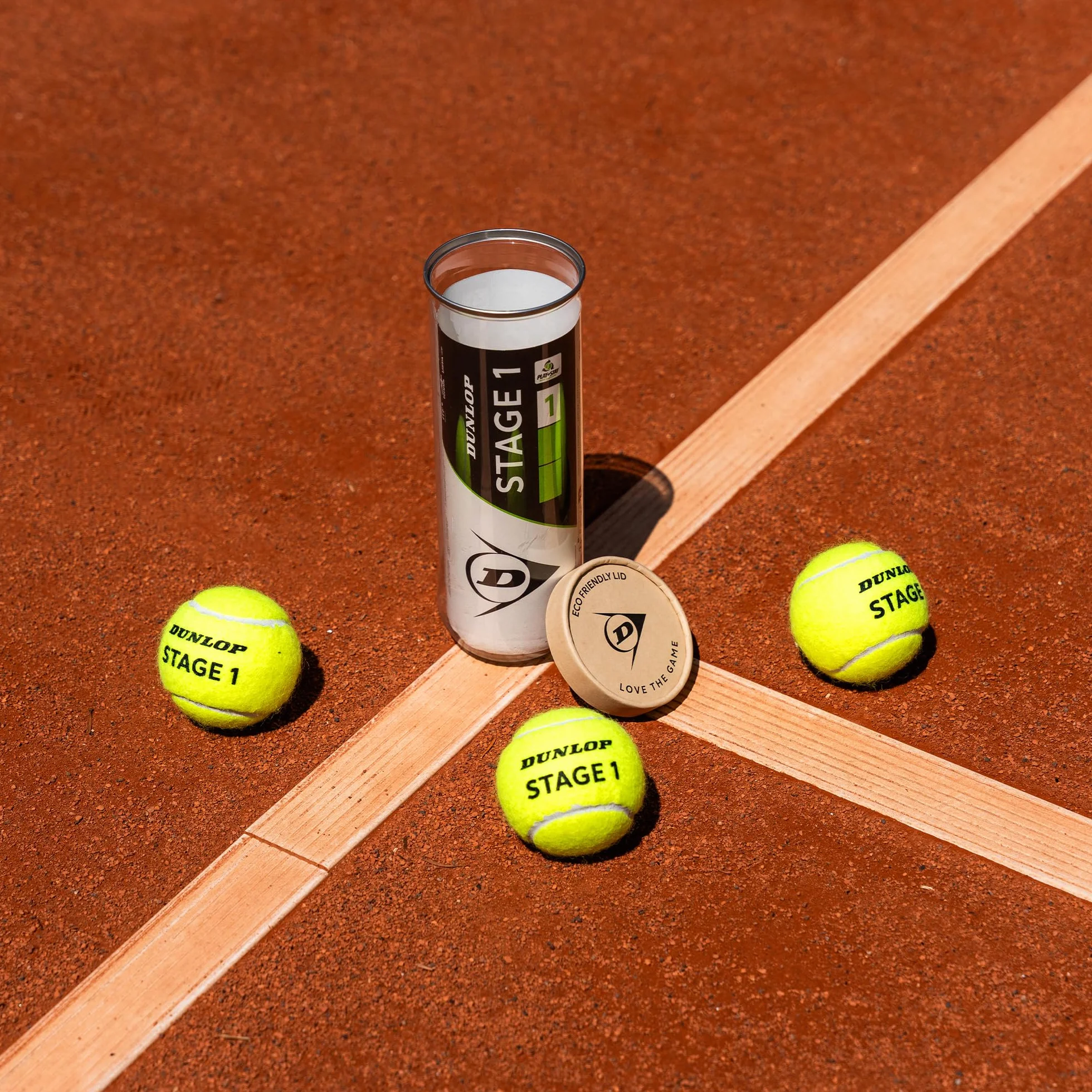 DUNLOP Pallina da tennis Stage 1 verde, per bambini e principianti sul campo grande, 3 palline