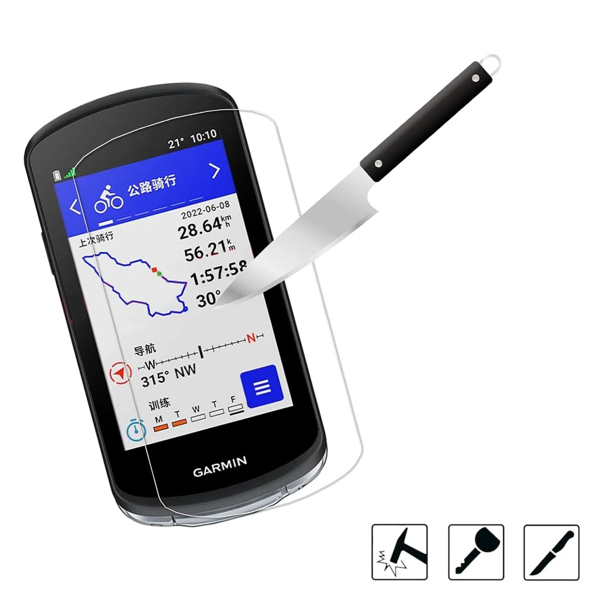 Custodia per Garmin Edge 1040 + 2 Fogli di Protezione, Custodia in Silicone Morbido Antishock per GPS Bici Ciclismo Touring, Protezione Completa Della Cassa per Garmin Edge 1040, Nero
