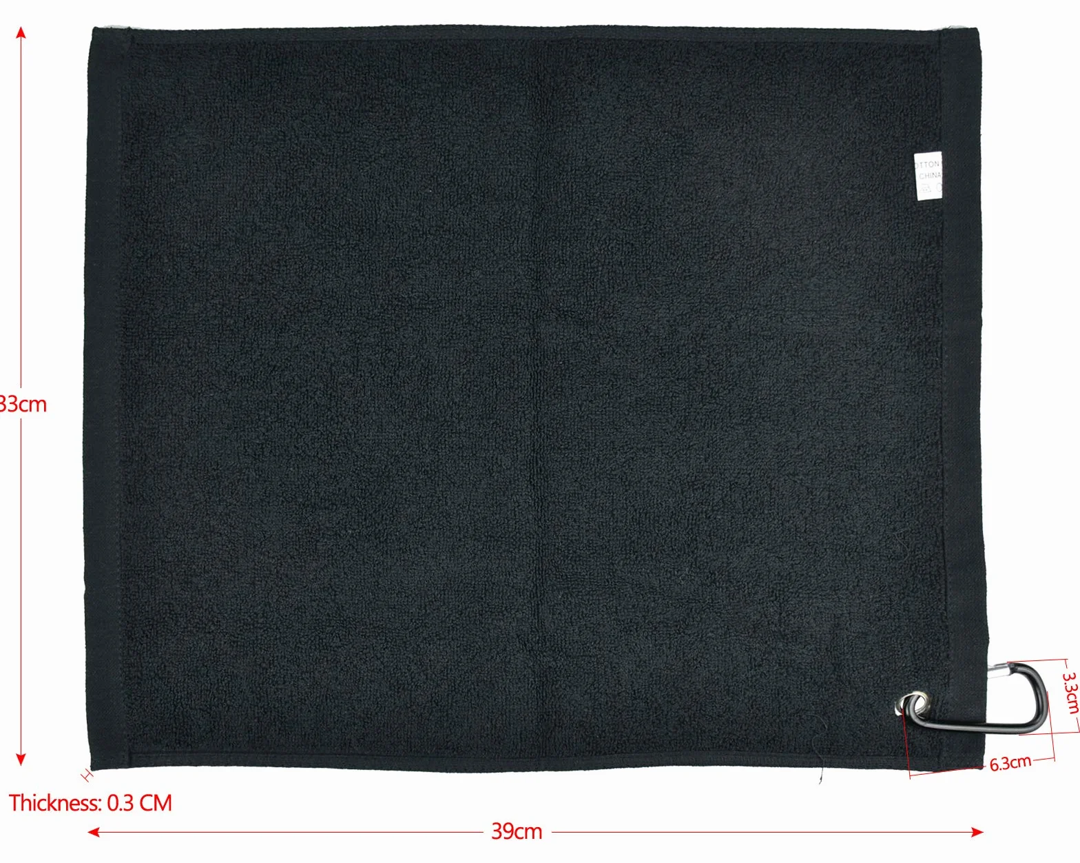 Asciugamano da golf in microfibra 40,6 x 33 cm con moschettone