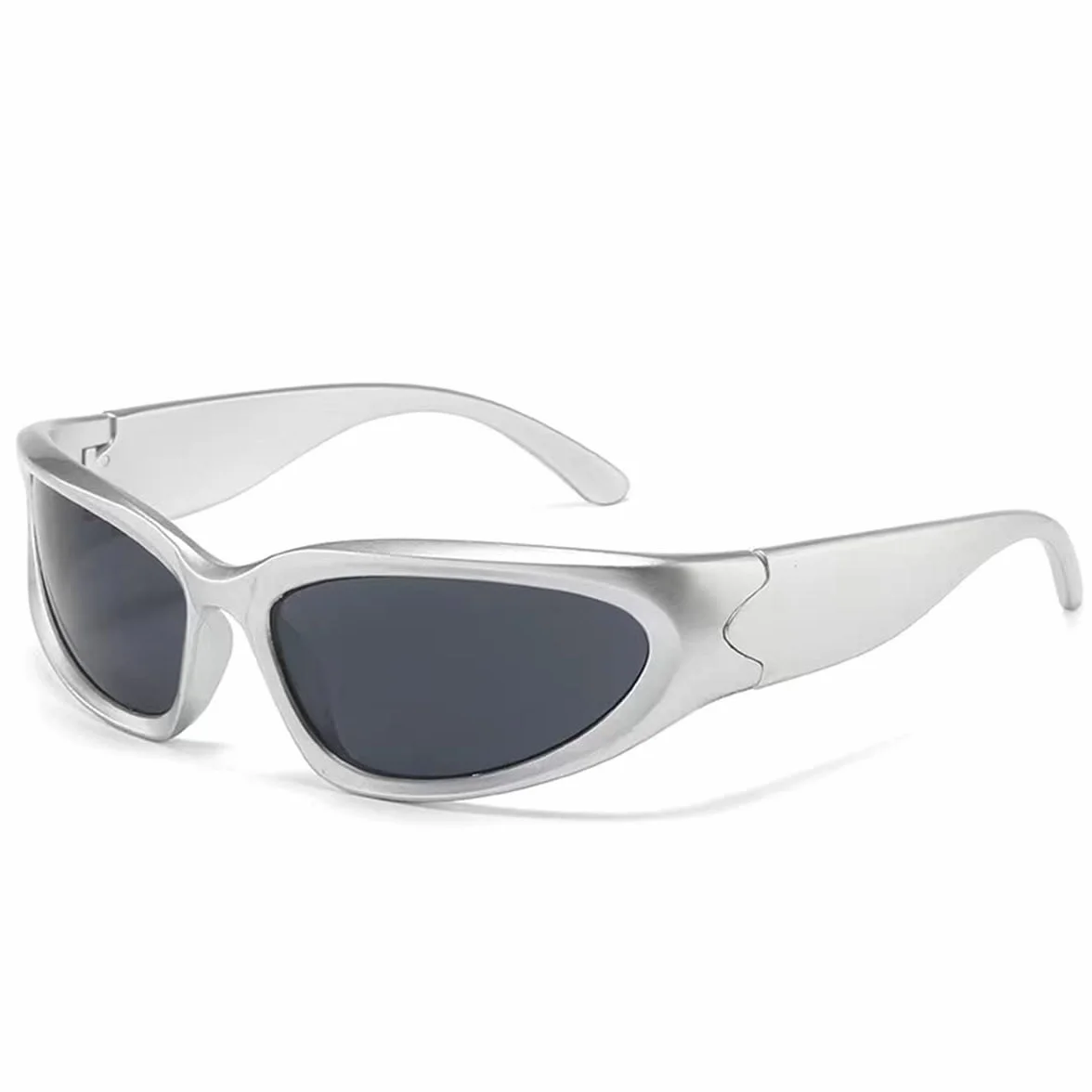 Occhiali da Sole Sportivi Avvolgenti Unisex, Sunglasses Ciclismo Protezione UV400, Y2K Occhiali Sole Avvolgente Futuristici Antivento Antipolvere Sunglasses per Feste Guida Pesca Ciclismo, 1 Paio