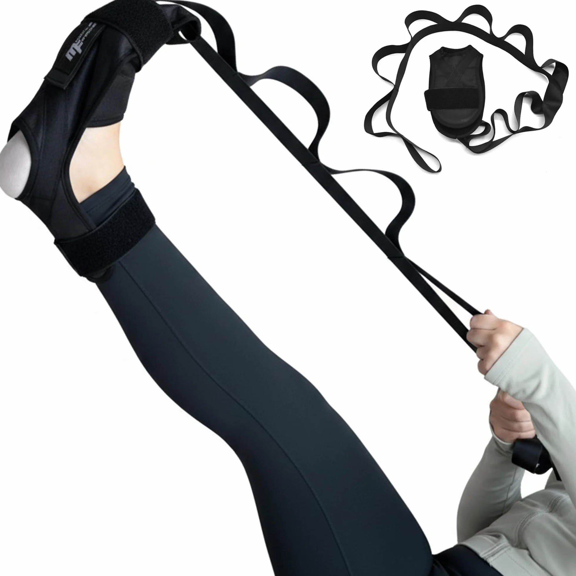 Cintura di Allungamento con 10 Ganci Regolabili – Cinghia Yoga per Stretching Gambe e Riabilitazione – Fascia Elastica Fitness per Balletto, Pilates, Ginnastica e Allenamento a Casa
