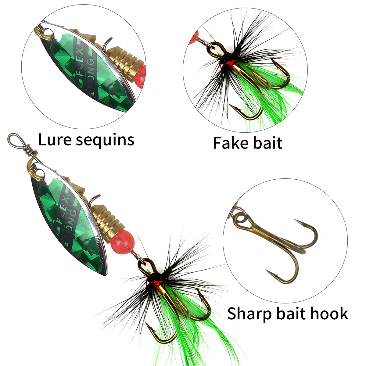 10 Pezzi Esche Per La Pesca in Metallo, Cucchiaini da Pesca con gancio, Esche Artificiali Spinning, Hardbait, Attrezzatura da Pesca Accessori per Pesca in Acqua Salata, Trota, Pesce Persico
