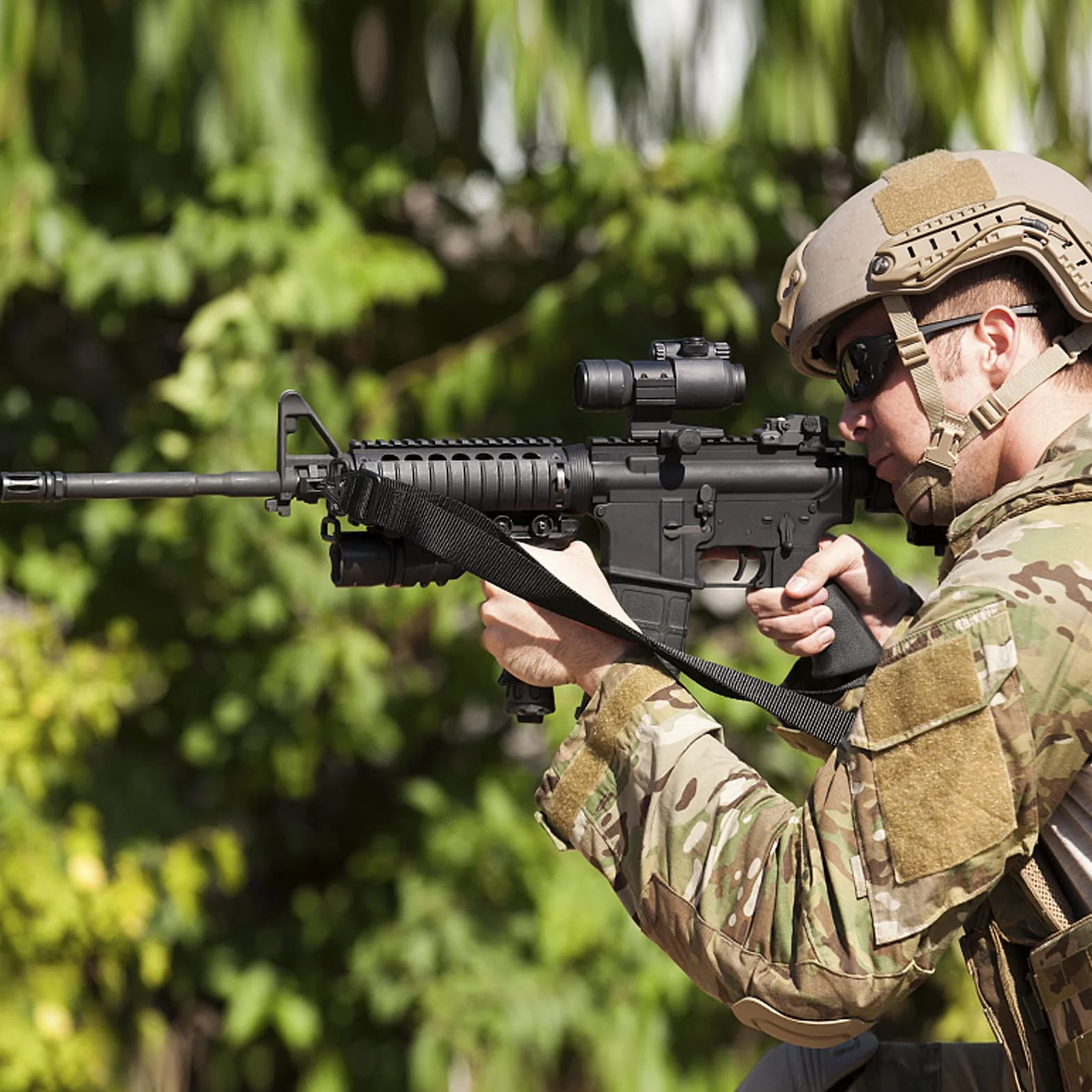 ZONSUSE Cinghia Fucile Regolabile con Gancio Metallo per Caccia Softair Airsoft