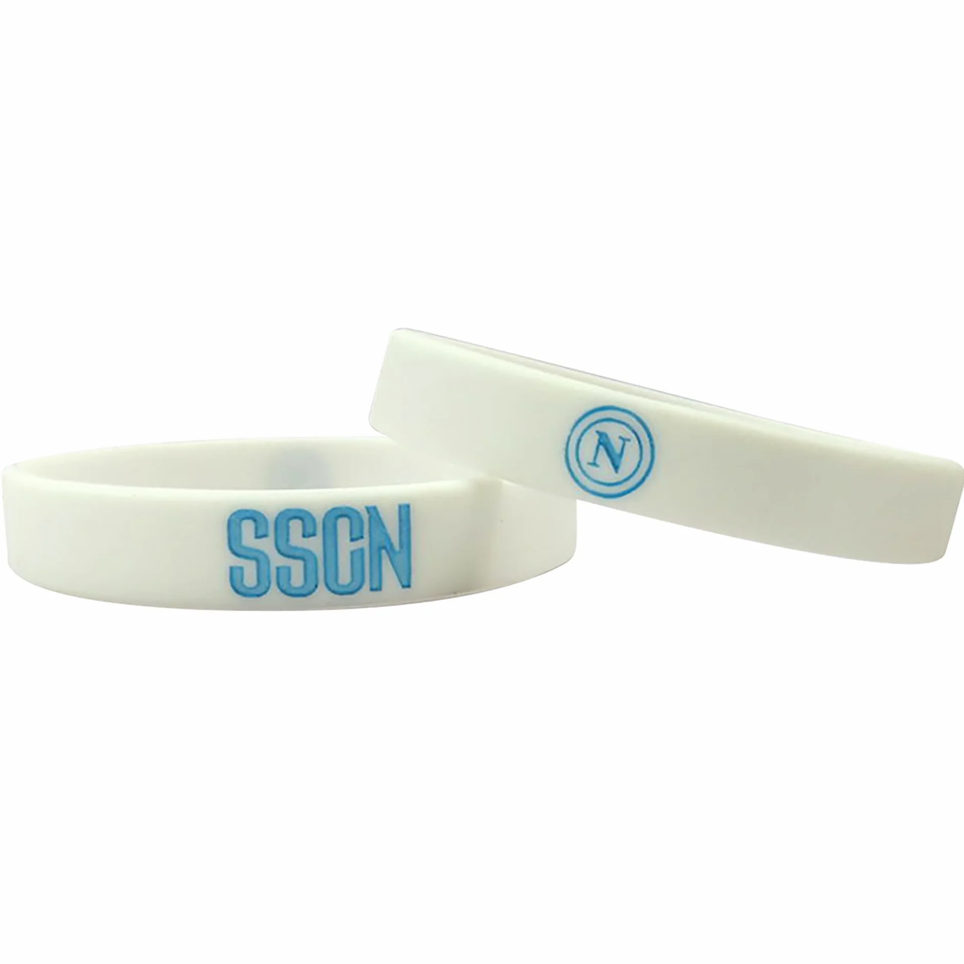 SSC NAPOLI Kit 3 Braccialetti in Silicone Logo Napoli e Scritta
