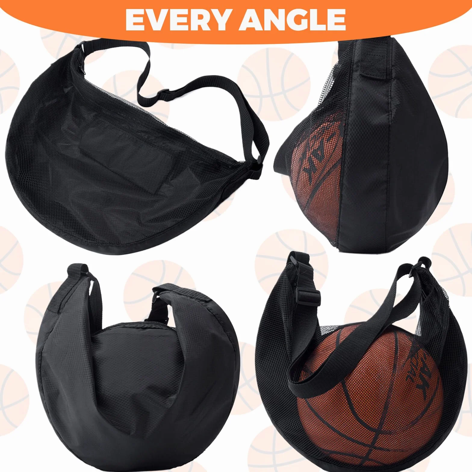 Zaino Basket, Basket Accessori, Sacca Zaino, Borsa da Pallacanestro, Borsa a Rete con Moschettone, Borsa a Rete per Calcio, Pallacanestro