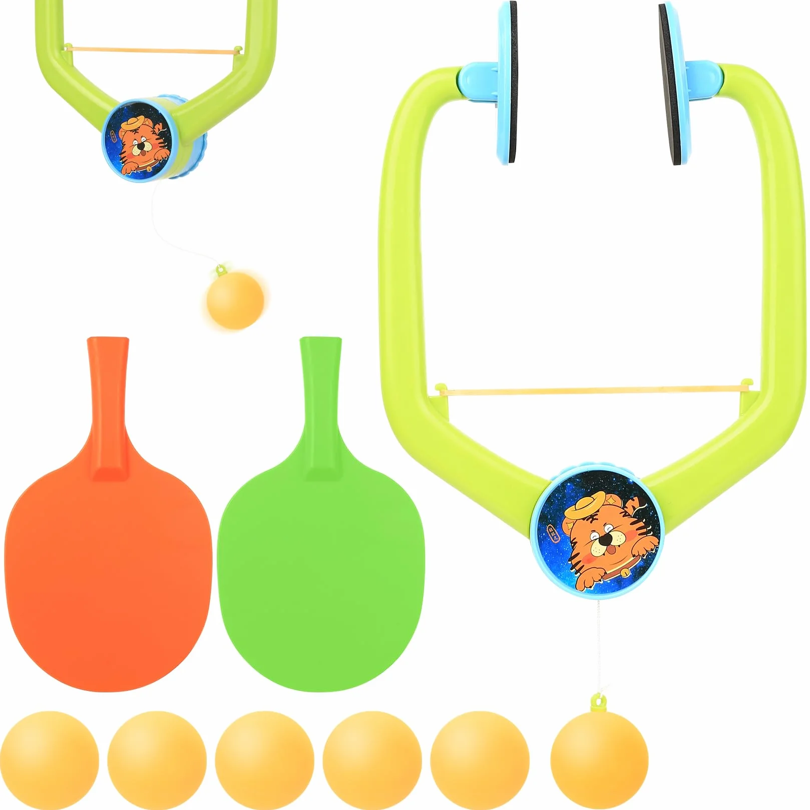 Gioco da ping pong da appendere porta, Set da ping pong regolabile con telaio per porta, allenatore portatile per allenamento e giochi in famiglia, con racchette/palline