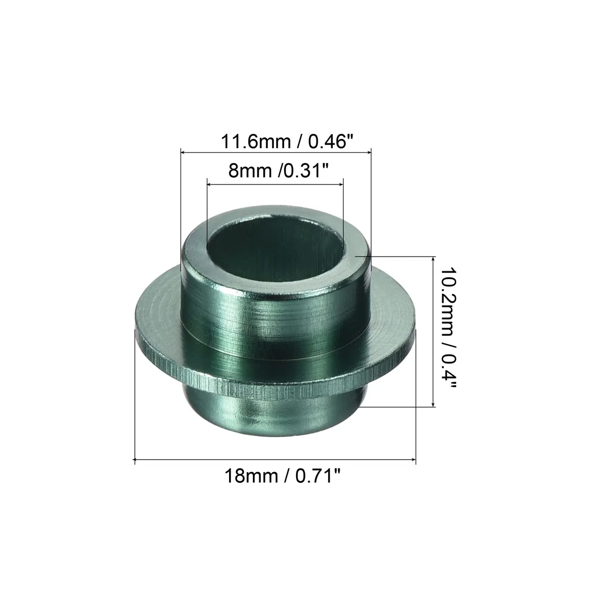 PATIKIL Inline ASSE Boccola Spaziatori, 8pz Cuscinetto Spaziatori Ruota Centro Alluminio per Pattini Rotelle, Verde