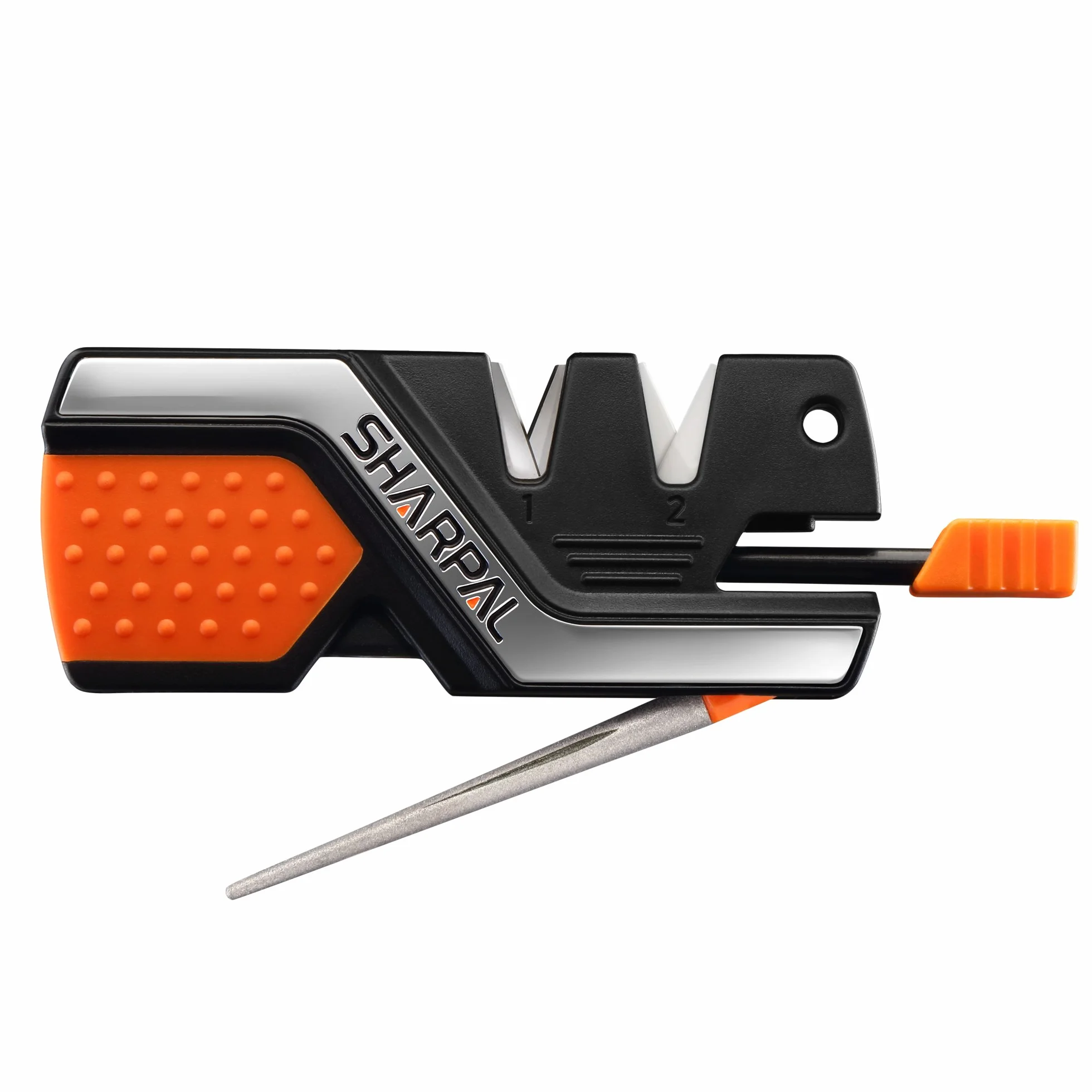 SHARPAL 101N 6 in 1 Portatile Affilacoltelli con Accendifuoco, Fischietto e Barra Affilatrice Diamantata, Risanare e Levigare Rapidamente Lame Dritte e Dentellate, Outdoor e Coltelli da cucina