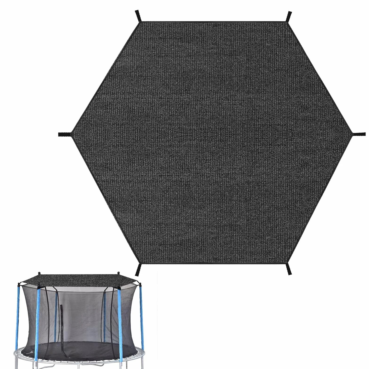 Copertura per Trampolino, 6 aste Copertura Parasole per Trampolino, Antipolvere & Impermeabile Copertura Superiore per Trampolino per Parco Giochi all'aperto in Giardino