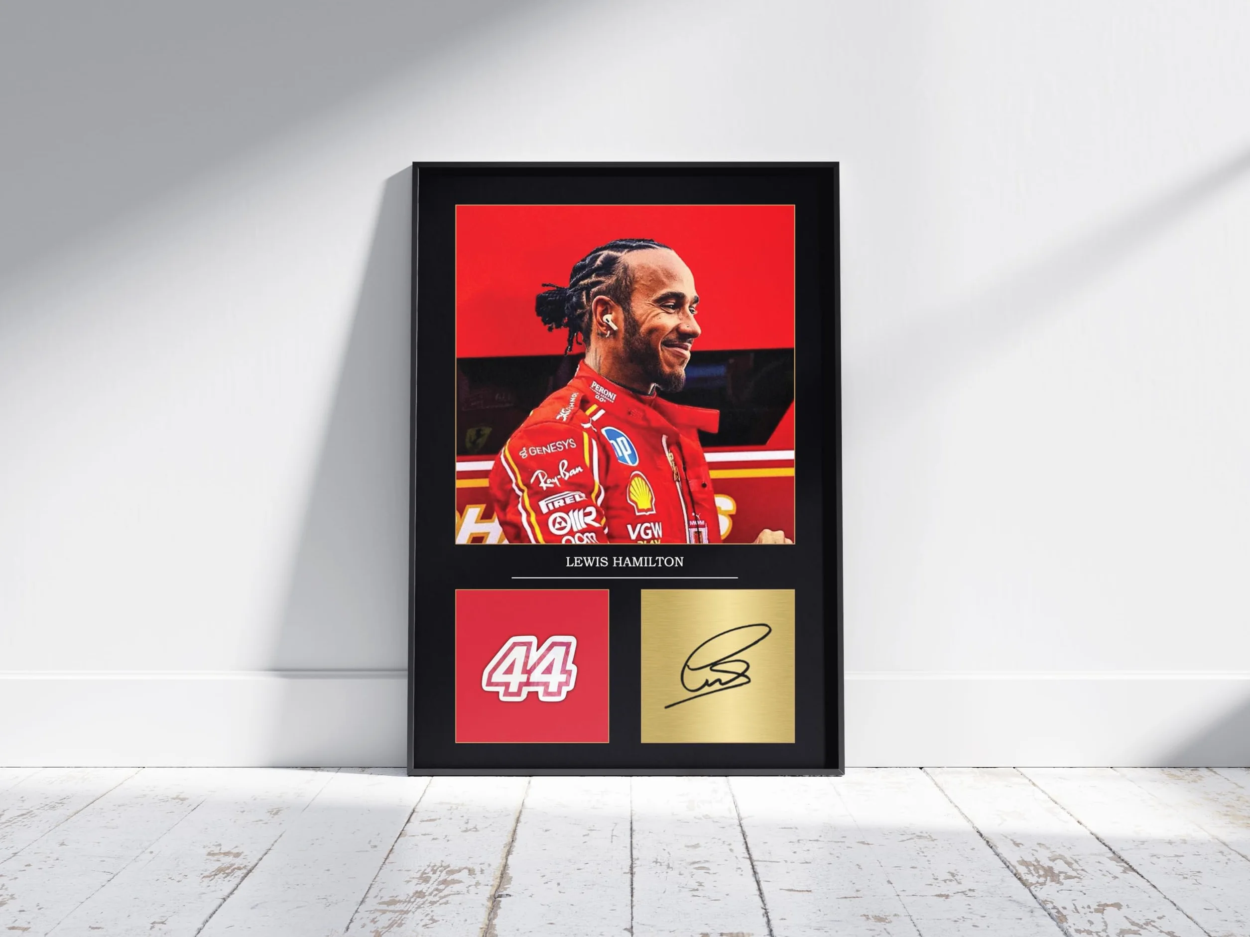 Lewis Hamilton Stampa con autografo A4 Formula 1 idea regalo