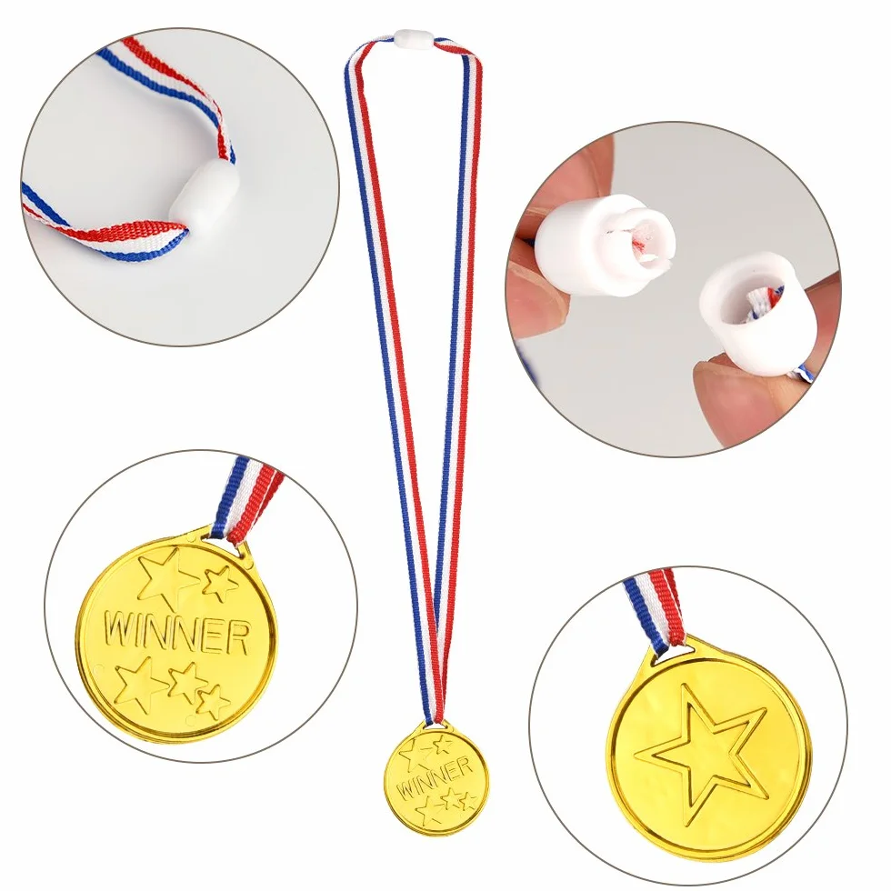 FEPITO 36 Pezzi Medaglie d'Oro per Bambini Plastica Decorazioni Bomboniere Premi Sportivi