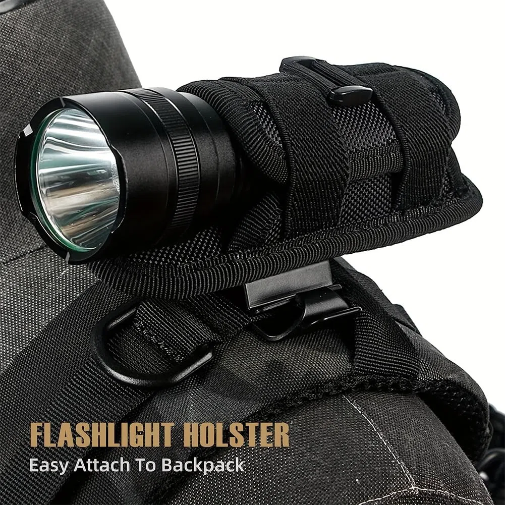 Funda de Linterna Rotación de 360°,Funda para Linterna,Estuche para Linterna,Bolsa de Linterna Táctica,Bolsa de Cinturón para Linterna,Funda Táctica para Linterna,Bolsas Colgantes para Caza Camping