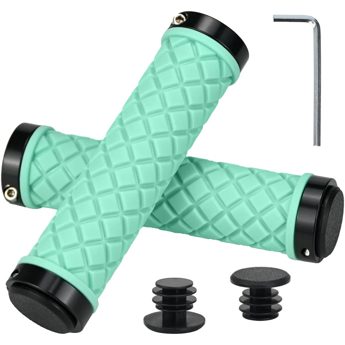 KOOOGEAR Manopole antiscivolo per manubrio bicicletta, ergonomiche, design Lock-On a due lati per bicicletta elettrica da 22 mm, bici da trekking, mountain bike, bici da turismo