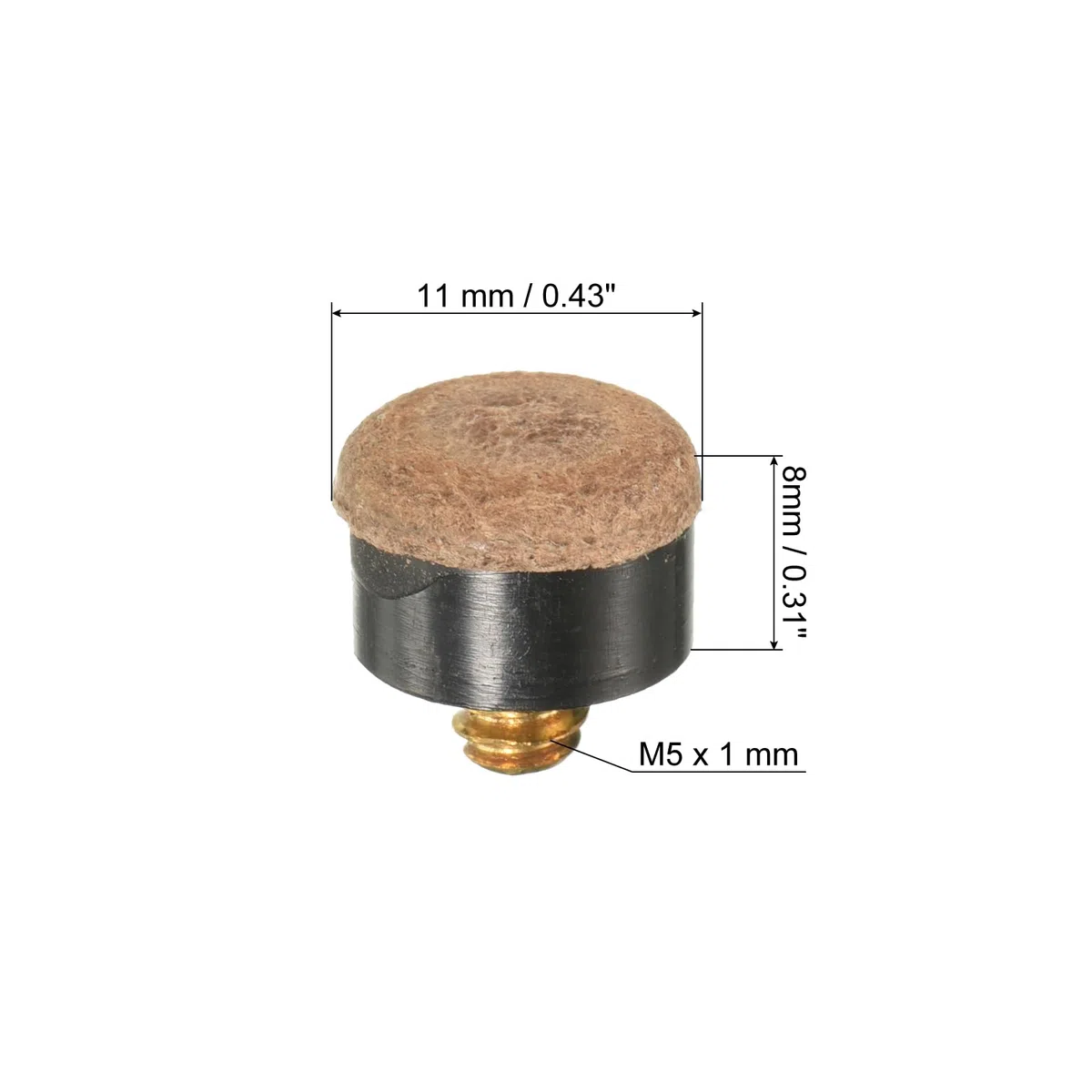 PATIKIL 11mm Dia Avvitare Biliardo Stecca Punte, 10pz Biliardo Stecca Punte Snooker Biliardo Forniture Biliardo Stecca Punte Sostituzione Accessori, Marrone