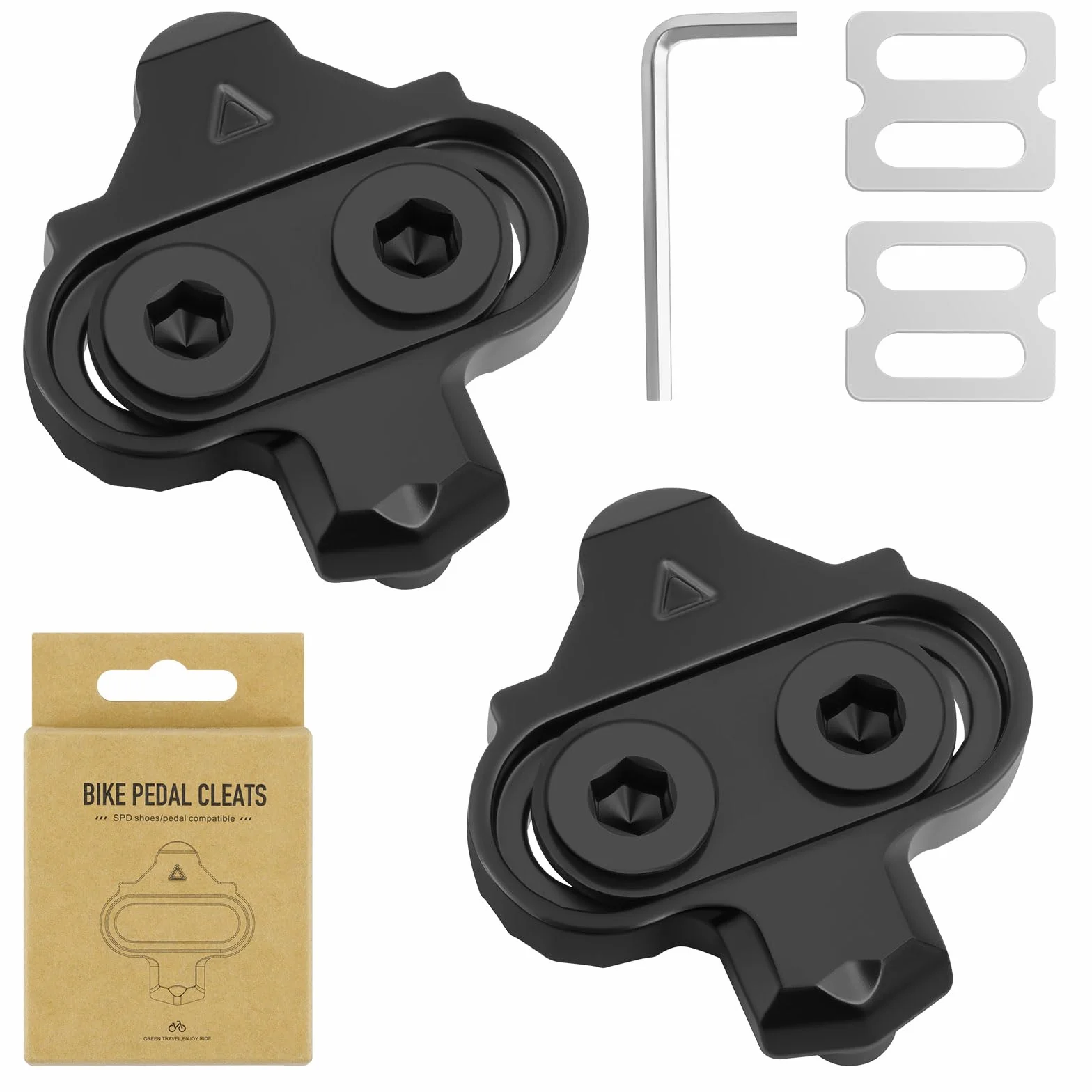 flintronic Set di 2 Tacchette SPD per Bici con Piastre Antiscivolo, Compatibili con Pedali MTB SPD SM-SH51 per Scarpe da Mountain Bike e Ciclismo Indoor