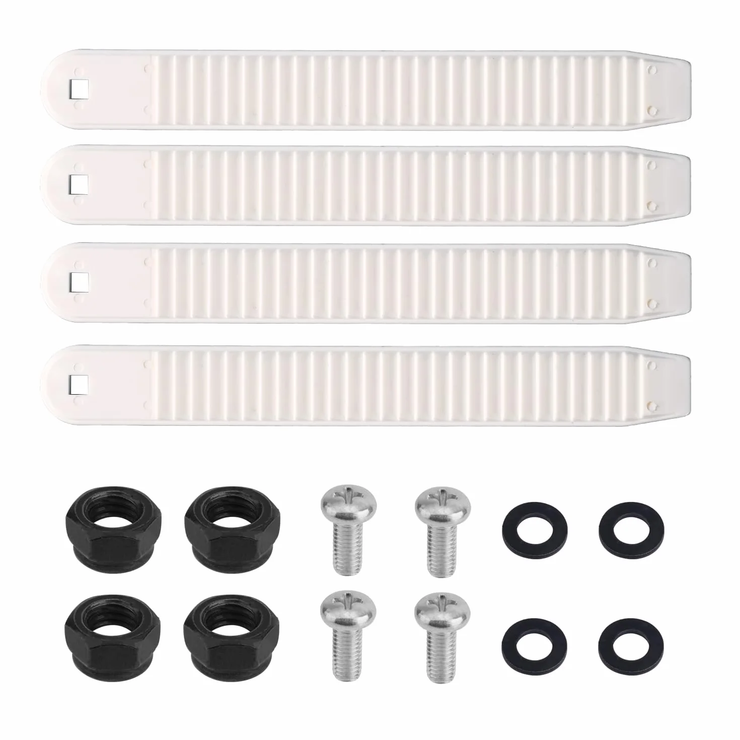 BOXOB 4pz Cinghie per Attacchi Snowboard, 17,5x2,1cm Elevata Elasticità Ricambio Attacchi con Cinturino da Snowboard con Viti Dadi Rondelle per Pattini e Attrezzatura Sportiva