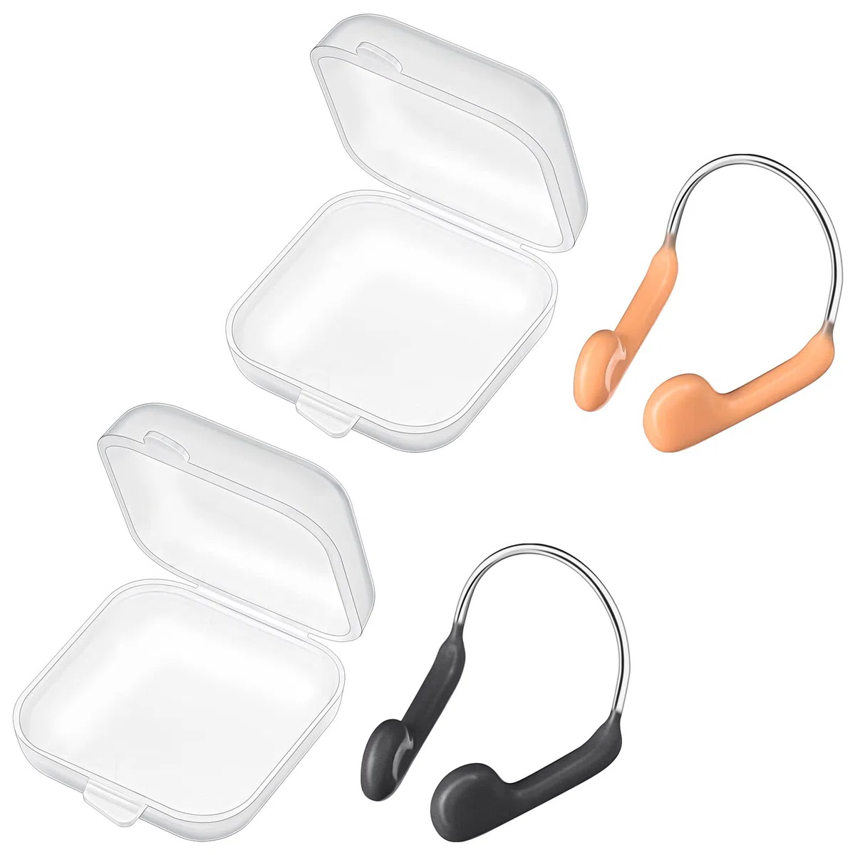 Weewooday 2 Pezzi Clip per Naso da Nuoto per Adulti Unisex Tappi per Naso da Allenamento Protettore della Competizione di Nuoto con Custodie per Sport Acquatici Piscina
