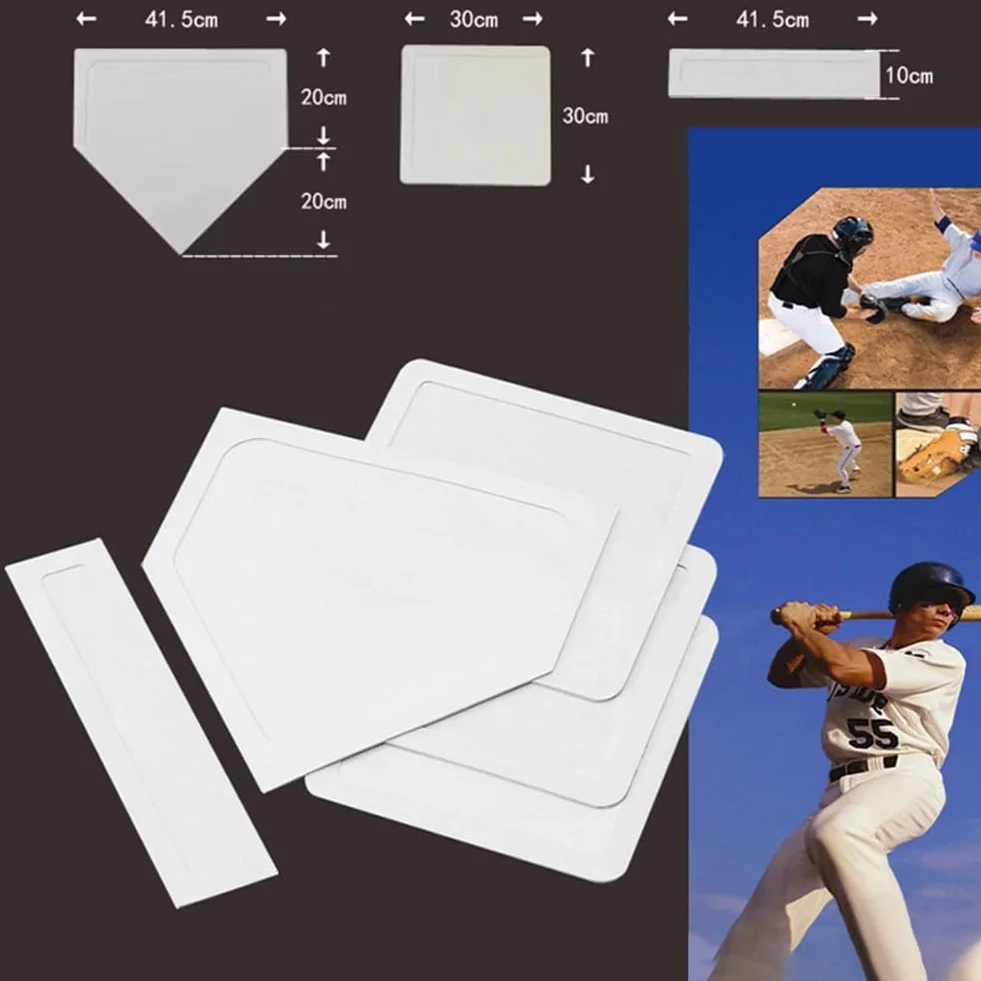 Set di base per baseball e softball, piatto, lancio e allenamento di base, attrezzatura per esercitazioni all'aperto, colore bianco