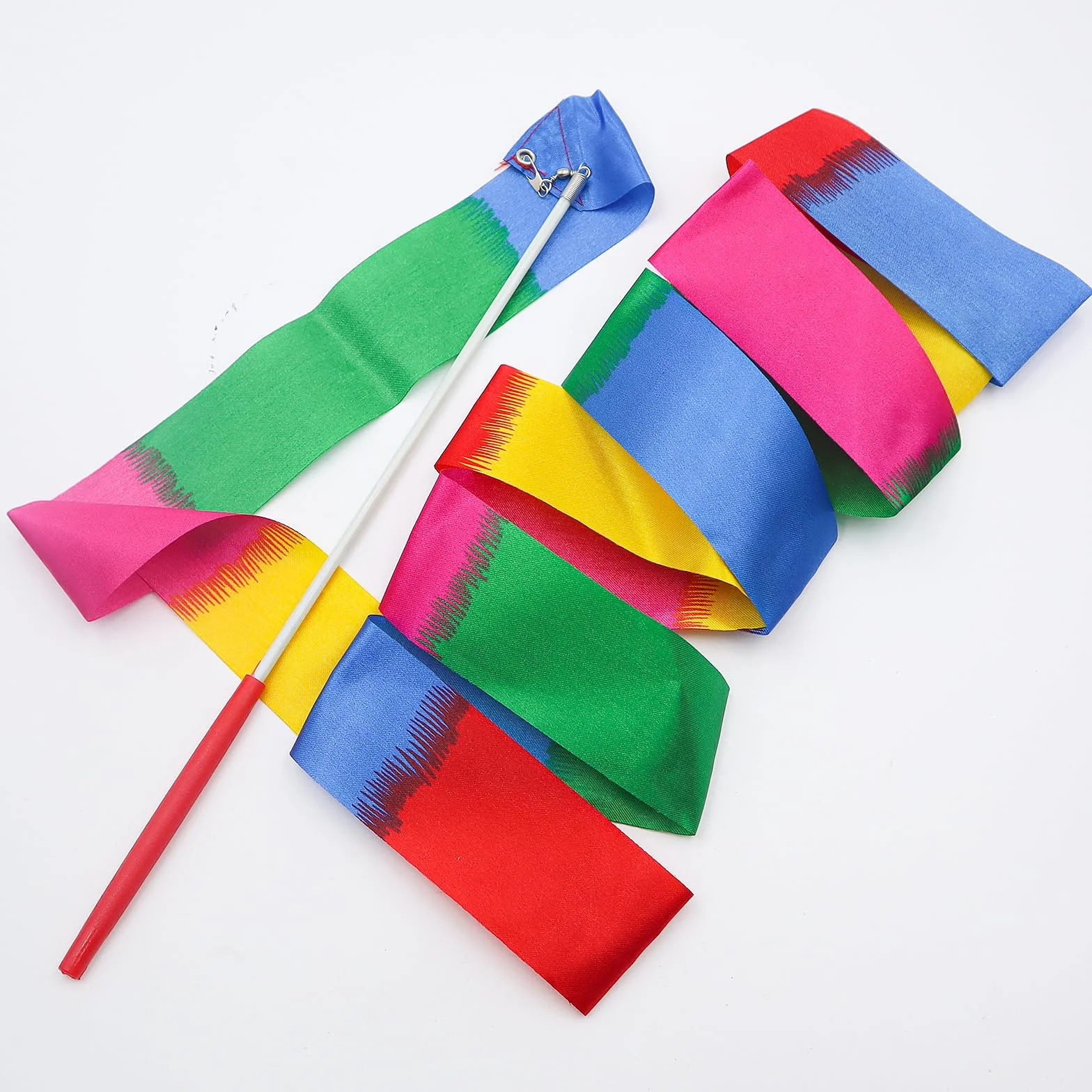 Nastri da Ballo 12 Pezzi, Nastro da Ginnastica Colorato, Bacchetta Ginnastica Ritmica, Dance Ribbons per Bambini 2m