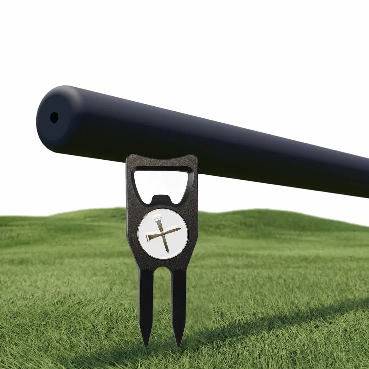 Alnicov Strumento di Riparazione per zolle da Golf 6 in 1 con Marcatore Magnetico