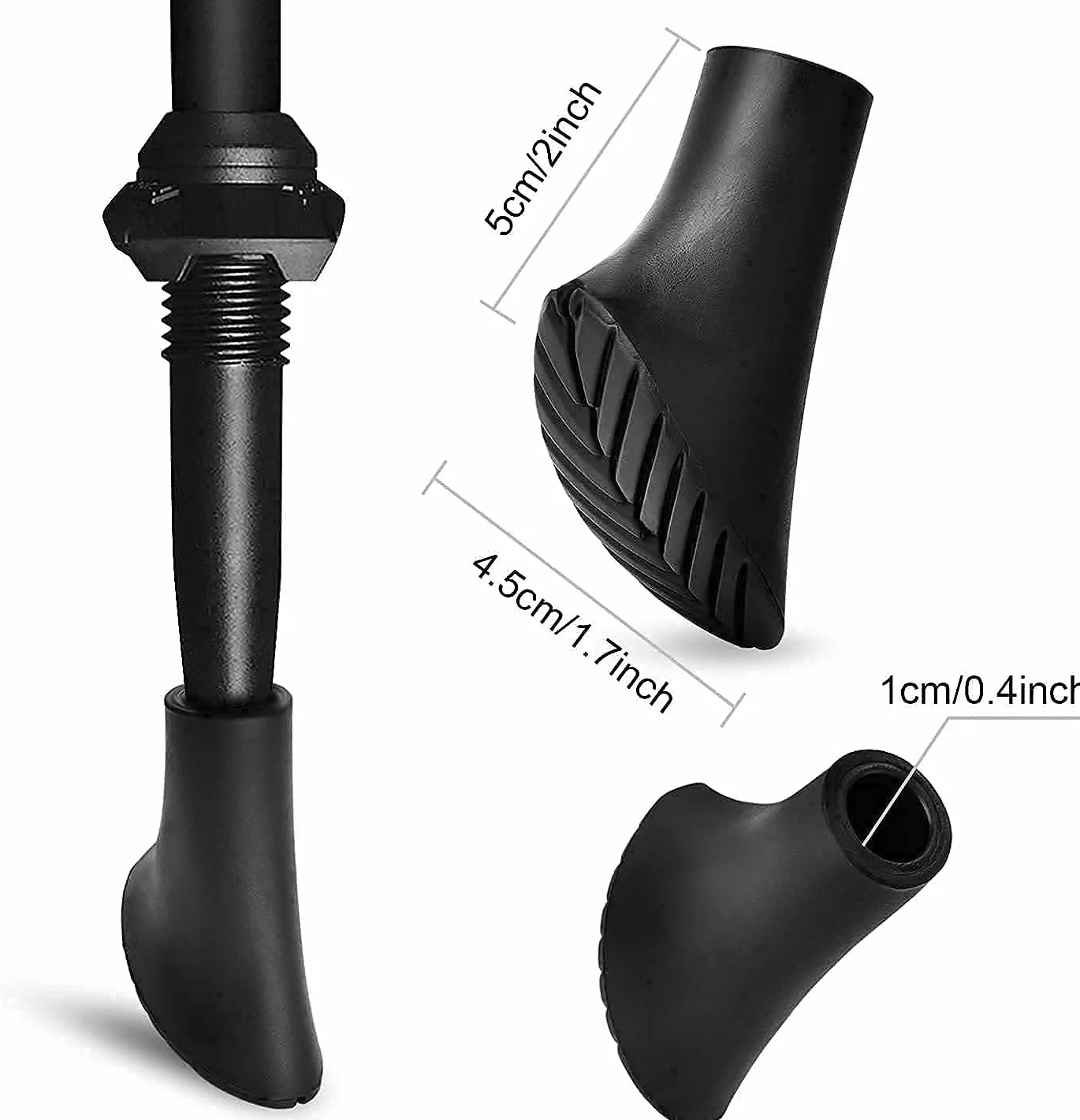 VABNEER Gommini Bastoncini Trekking, 12 Pezzi / 6 Paia Punte di Gomma di Ricambio per Bastoni da Trekking Protezioni, Universali Bastoncini da Nordic Walking da Trekking 10mm / 0.4"
