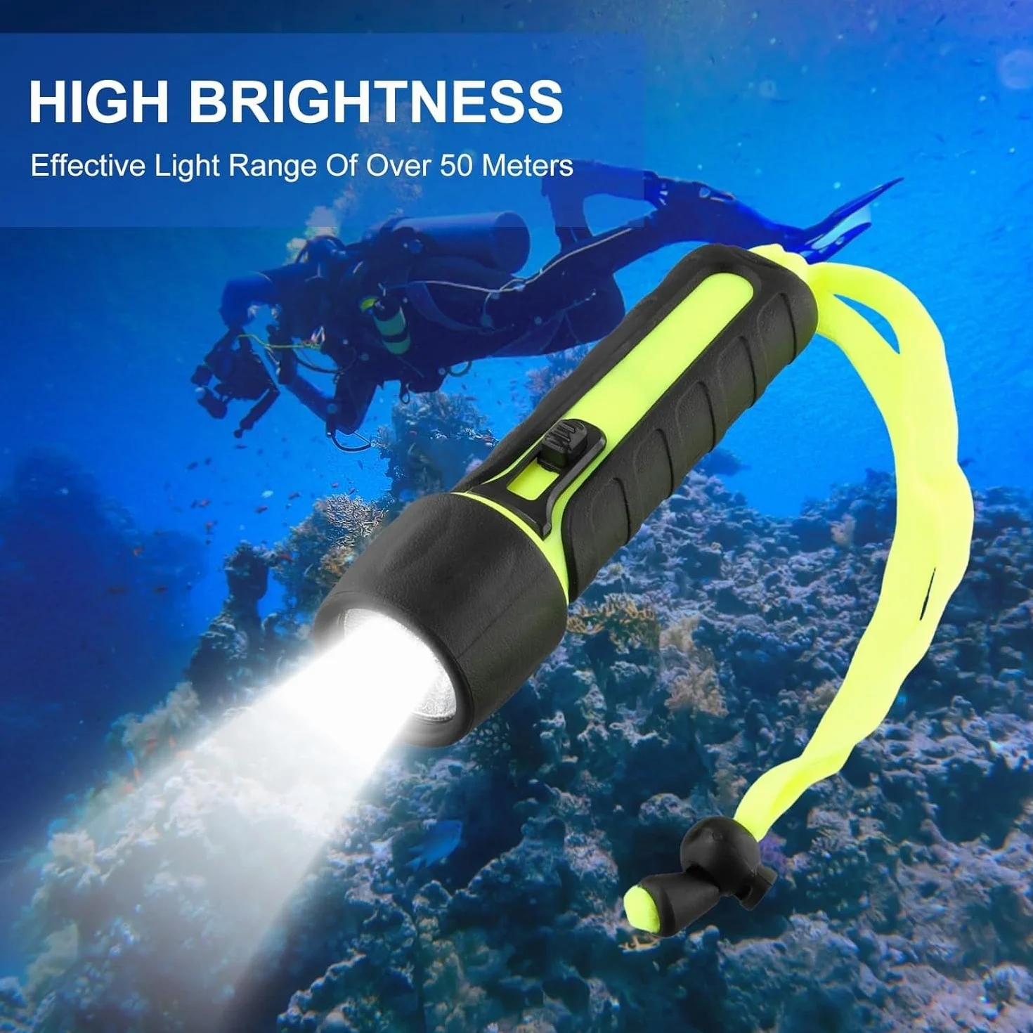 Torcia Elettrica Subacquea Impermeabile LED 8000LM 50M Scuba Diving Lampada