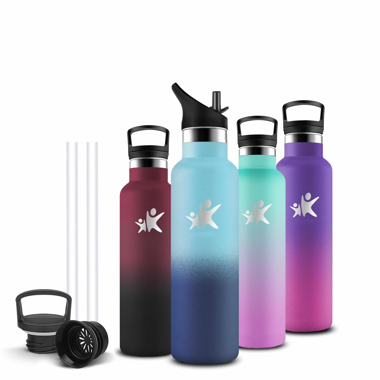 Borraccia Termica 500ml Senza BPA con Cannuccia - Bottiglia Termica per Scuola Campeggio Ufficio Palestra