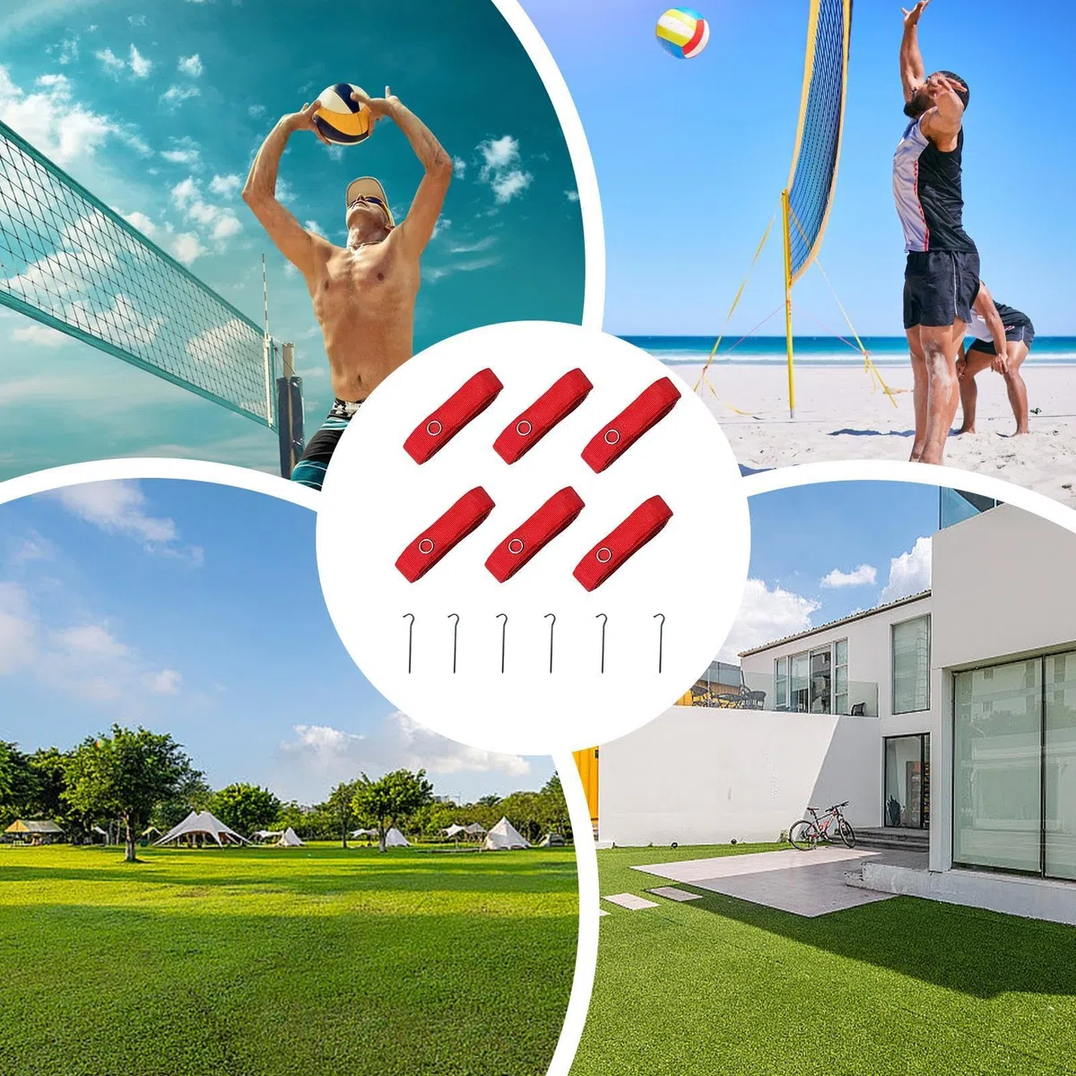 Corde Dimensioni Pallavolo - Indicatori Bordo Campo, Dimensioni Campo Pallavolo | Corde Da Pallavolo Resistenti Agli Agenti Atmosferici Corde Da Spiaggia Perimetrali, In Acciaio Leggero Cord