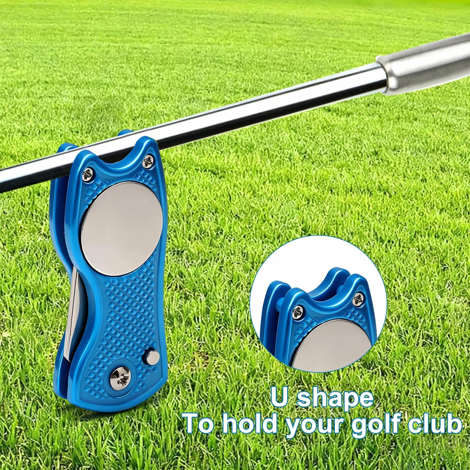 VOSSOT Set 3 Repara Pitch Golf Pieghevoli,Accessori Golf in Acciaio Inossidabile,Strumento Compatto per Divot, Green, Marcatura Palla, Regalo per Golfisti