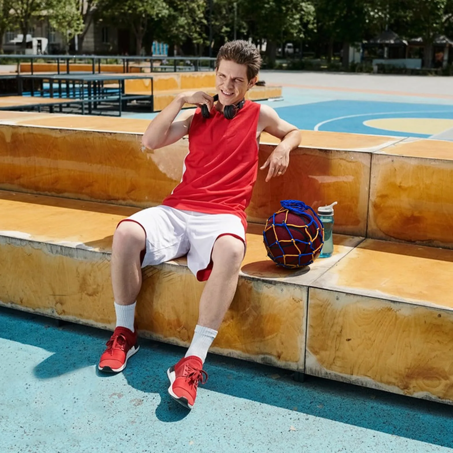 Bellanova 3 Pezzi Borsa a Rete Sportiva Pallone, Sacchi a Rete per Palloni, Rete Portatile per Palloni, Basket, Pallavolo, Palla da Rugby Borsa da Calcio Portatile