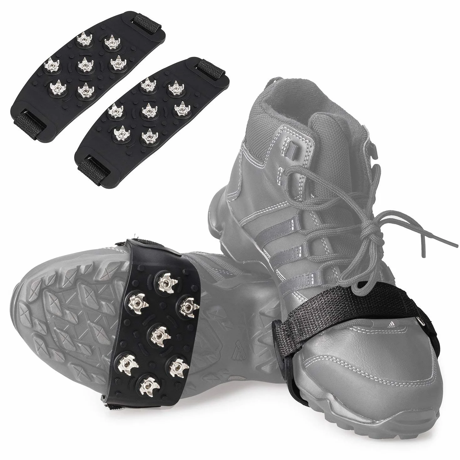 Ramponi da Ghiaccio Antiscivolo, 7 Punte Ramponi per Scarponi, Rampone da Montagna, Ramponcini Scarpe Trekking, per Spalare la Neve, Escursionismo, Caccia, Lavoro all'aperto