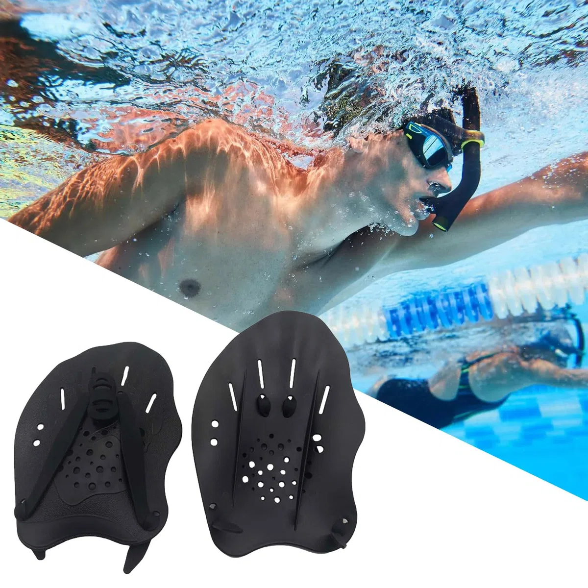 Pale Da Mano Da Nuoto, Pagaia Regolabile Per Nuoto, Pagaia Mano, Palette Per Allenamento Al , Per Il, Accessori Per l'Allenamento Per Adulti Unisex