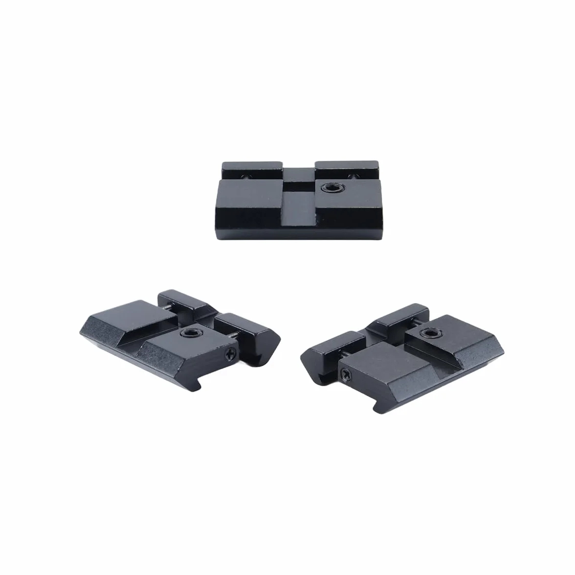 2 adattatori a innesto rapido per binario per cannocchiale – attacchi a coda di rondine da 11 mm per convertitori Weaver/Picatinny da 20 mm (basso profilo)