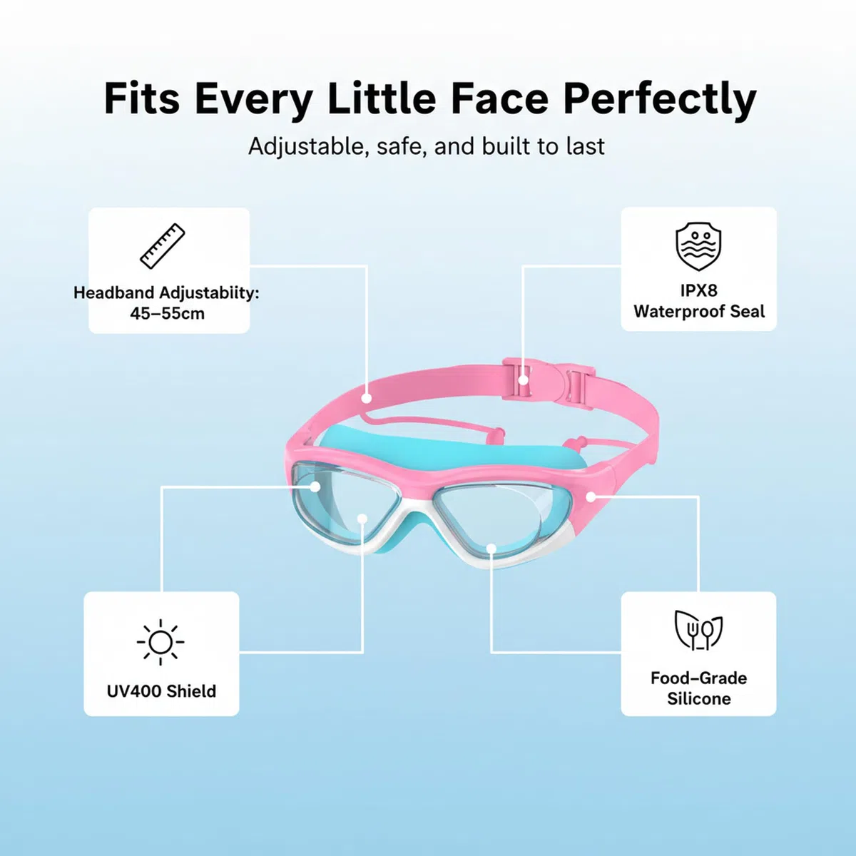 Occhialini da Nuoto Anti-Appannamento per Uso Generale | Protezione UV, Impermeabili, Guarnizione in Silicone | Occhialini da Nuoto per Bambini da 6 a 14 Anni