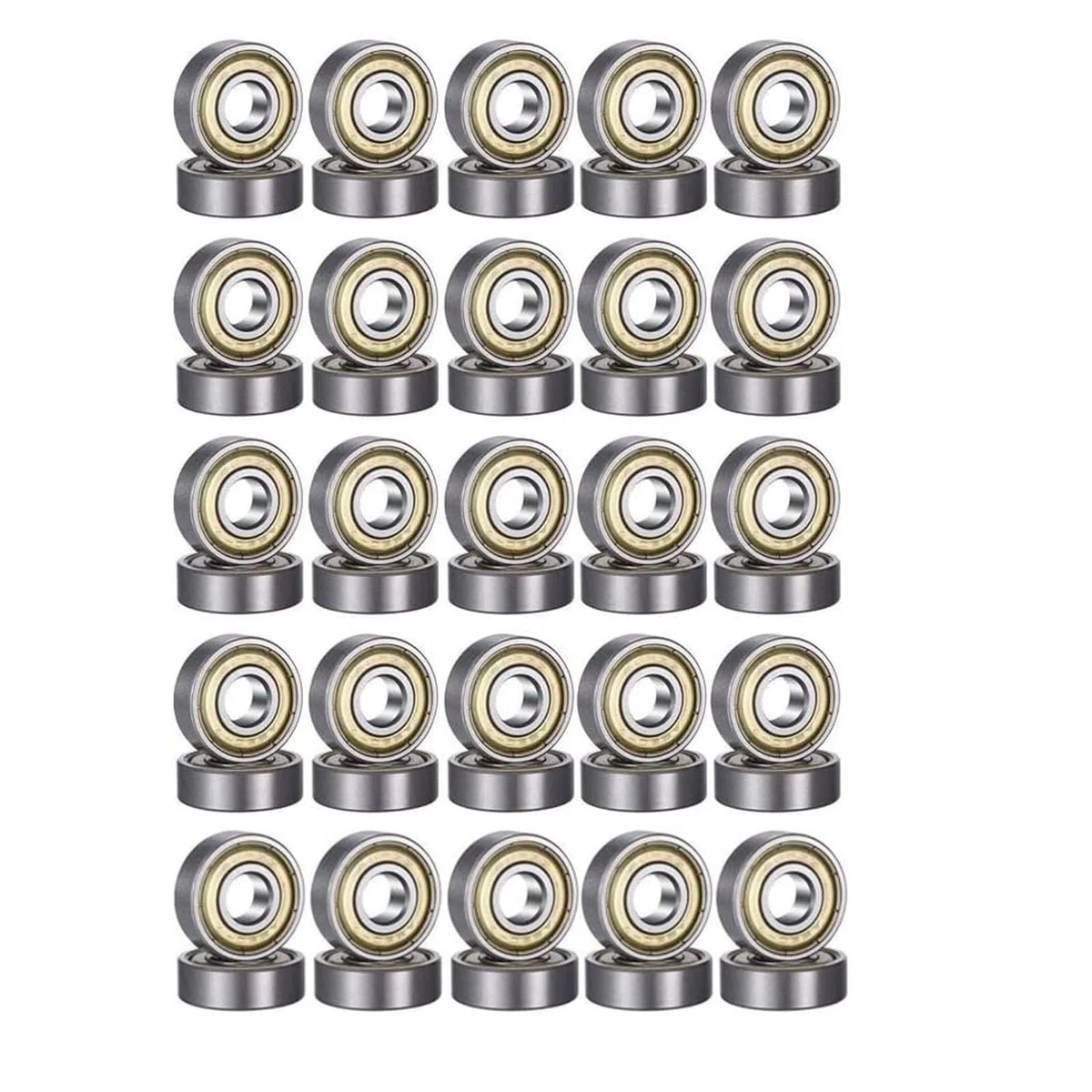 50 pezzi 608zz, cuscinetti a sfera in metallo, miniaturizzati a doppia protezione, per skateboard, roller, pattini inline, 8 mm x 22 mm x 7 mm