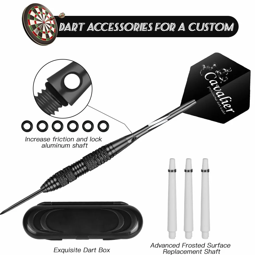 flintronic Freccette con Punta in Acciaio, 3 PCS Freccette Professionali Punta Acciaio, 24g, Freccette Punta Acciaio con Aste in Alluminio con O-Rin/Standard e Slim Alette/Temperamatite/Custodia