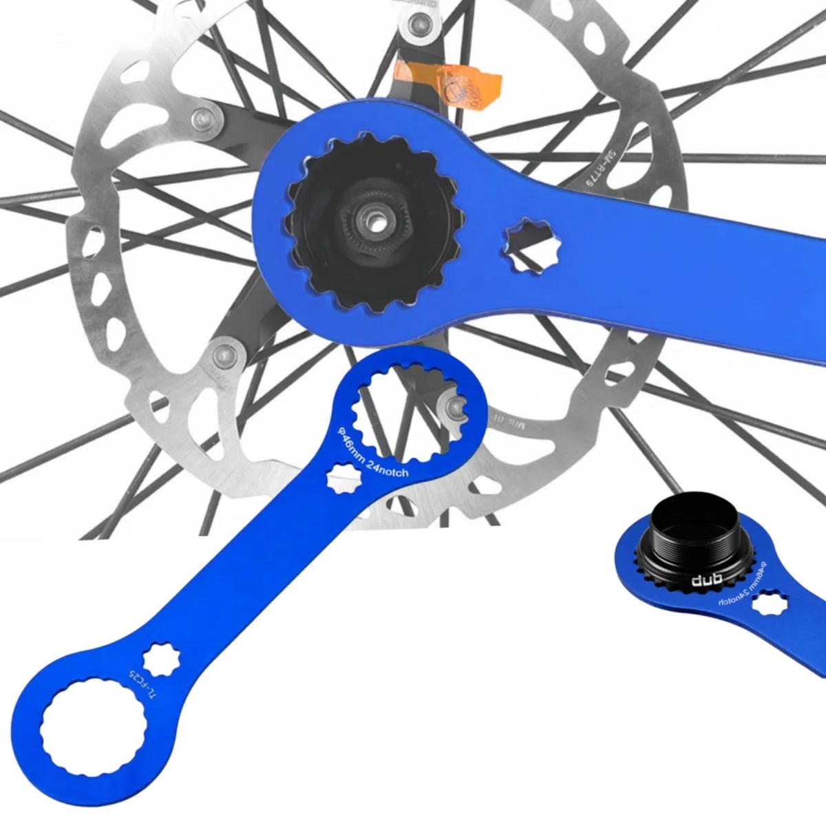 Attrezzo per Bicicletta Centerlock,Chiave per Guarnitura Mountain Bike,per Bicicletta Acciaio,Alluminio BB Chiave Strumento,per Movimento Centrale (Blu-B)