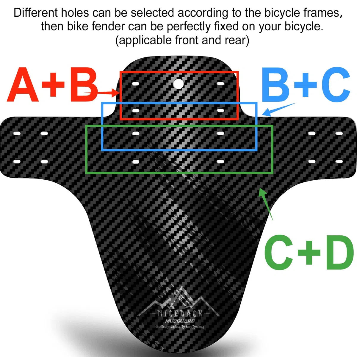 Parafango MTB, Compatibile Anteriore o Posteriore Enduro Parafanghi Bici MTB Misura BMX 20 26" 27,5" 28" 29 Pollici Mountain Bike Mudguard e Fat Bike Mud Guard