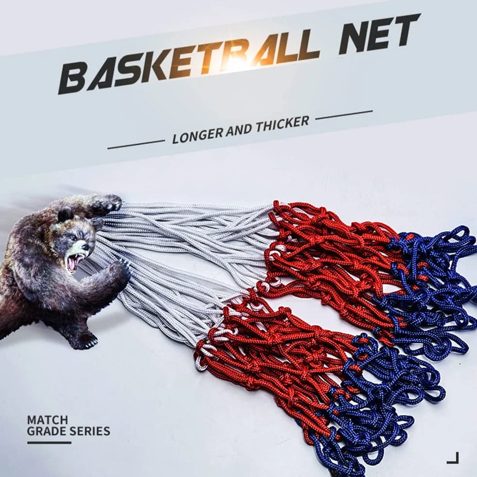 Rete per Canestro da Basket 2 Pezzi Ricambio Blu Rosso Bianco Interno Esterno