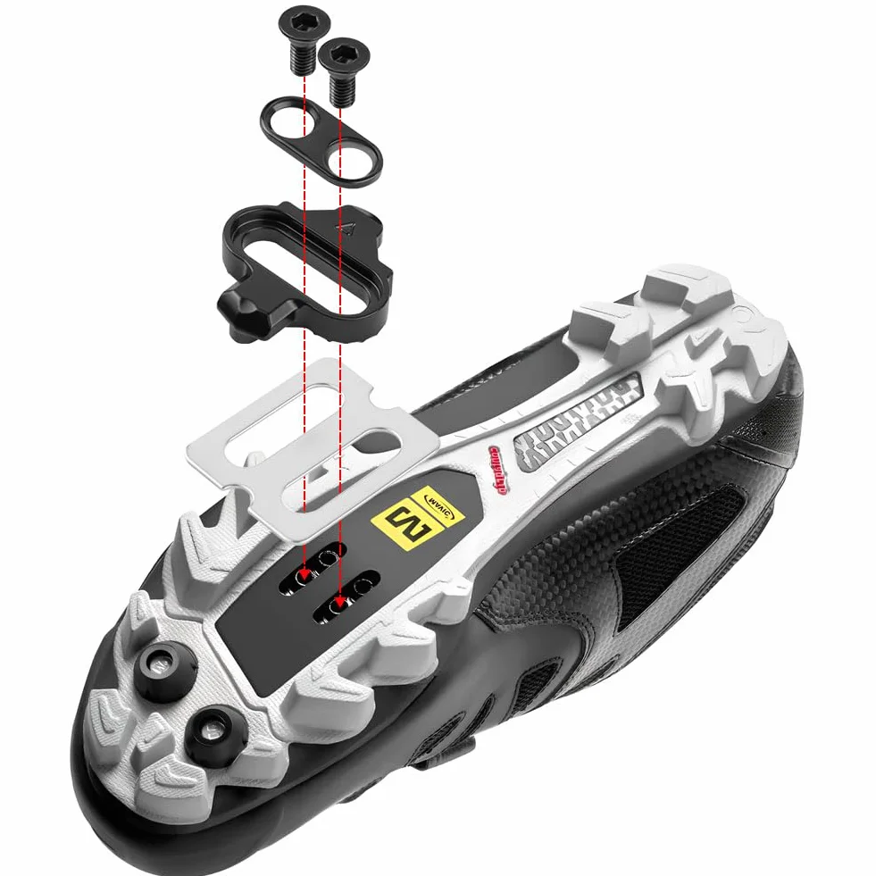 flintronic Set di 2 Tacchette SPD per Bici con Piastre Antiscivolo, Compatibili con Pedali MTB SPD SM-SH51 per Scarpe da Mountain Bike e Ciclismo Indoor