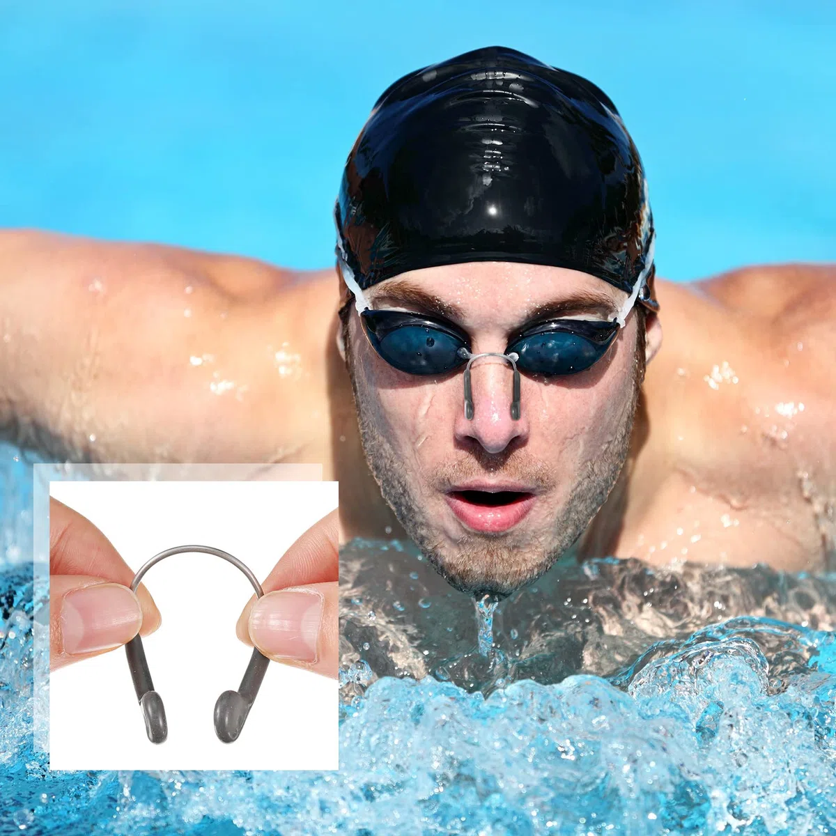 Weewooday 2 Pezzi Clip per Naso da Nuoto per Adulti Unisex Tappi per Naso da Allenamento Protettore della Competizione di Nuoto con Custodie per Sport Acquatici Piscina