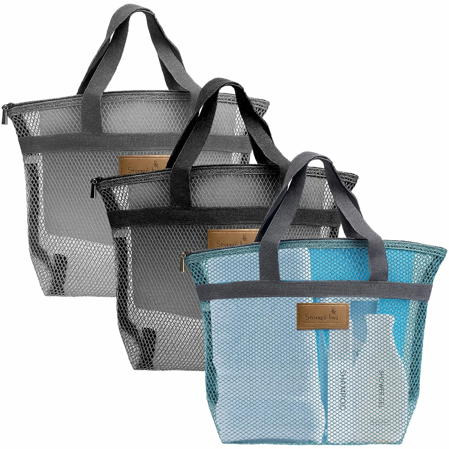 3 Pezzi Borsa da Doccia da Campeggio, BorsaCapiente per Giochi da Spiaggia,Borsa daDoccia Pieghevole da Campeggio per Palestra, Doccia, Viaggi e Campeggios