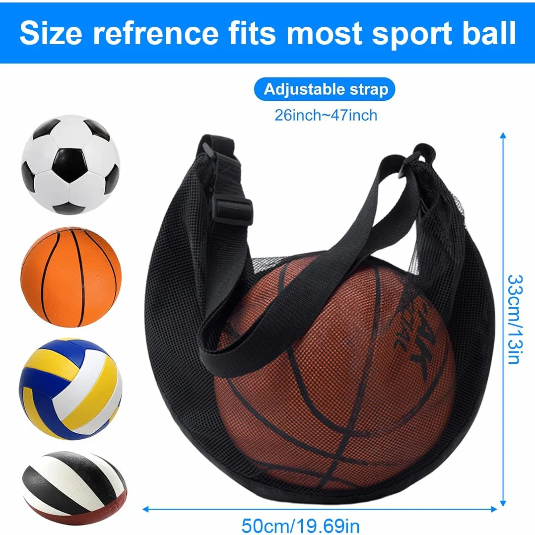 Zaino Basket, Porta da Calcio Basket Accessori, Sacca Zaino, Borsa da Pallacanestro, Borsa a Rete con Moschettone, Borsa a Rete per Calcio