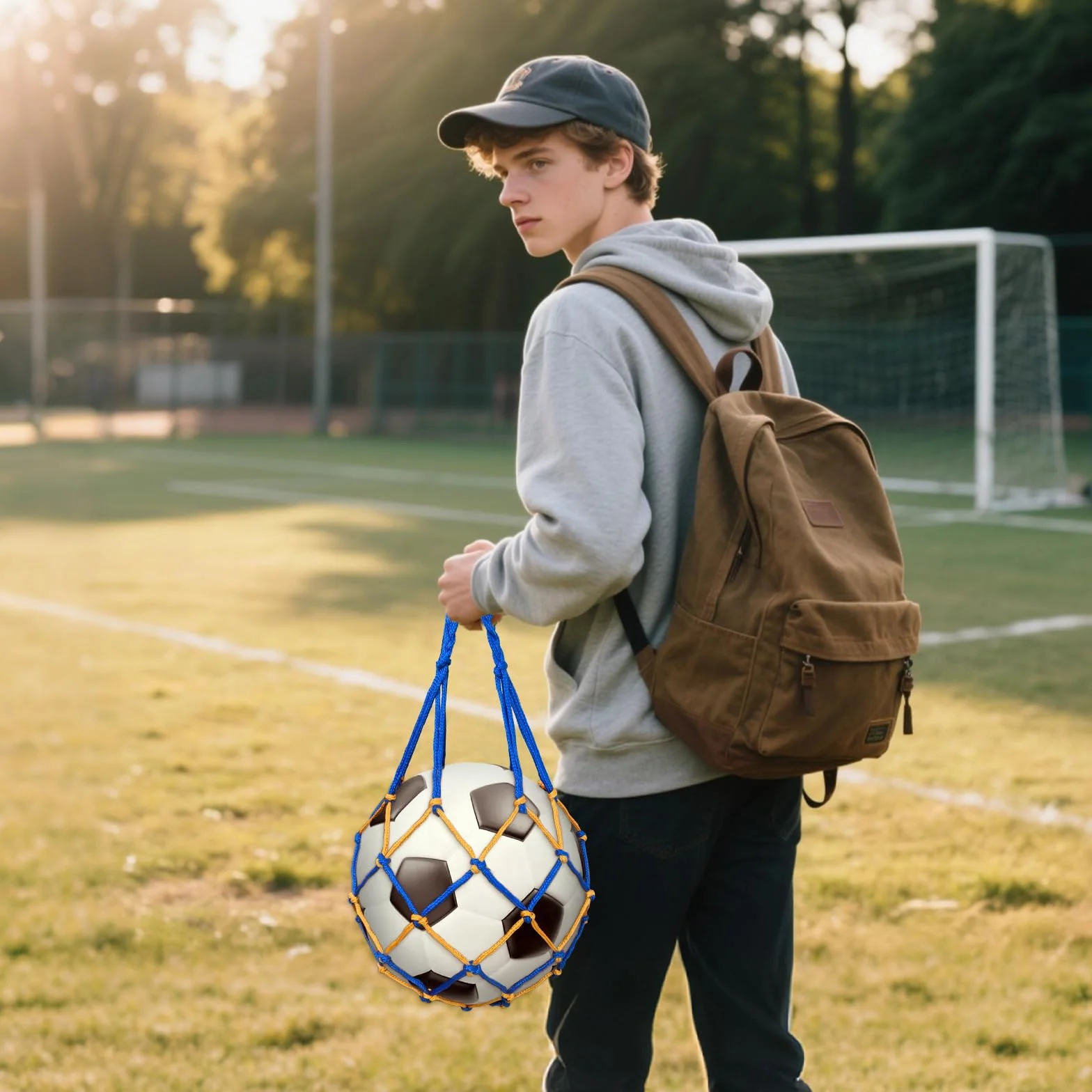 Bellanova 3 Pezzi Borsa a Rete Sportiva Pallone, Sacchi a Rete per Palloni, Rete Portatile per Palloni, Basket, Pallavolo, Palla da Rugby Borsa da Calcio Portatile