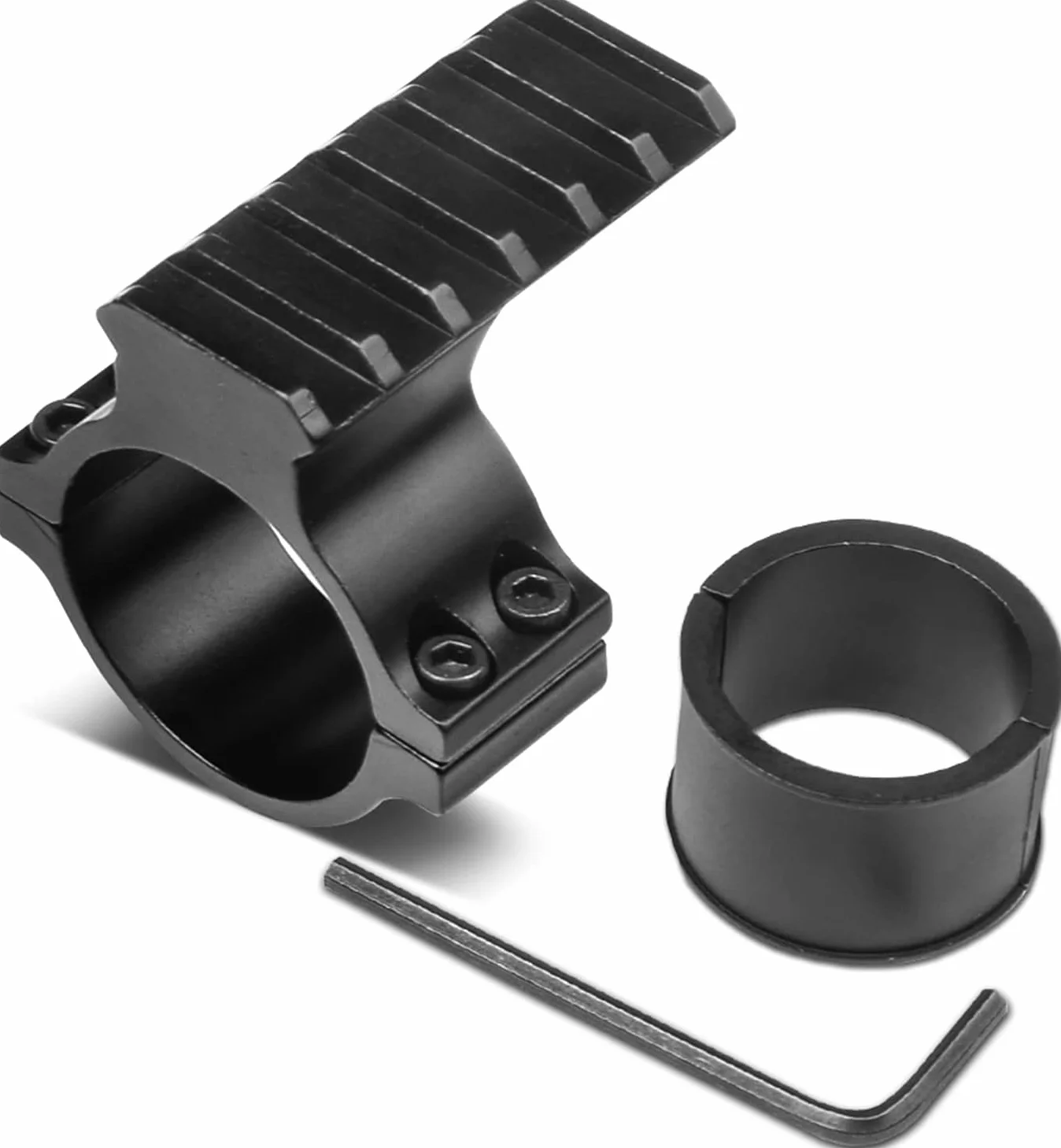 M062 Supporto Universale per Torcia (25.4–30 mm), Magnetico Accessorio in Alluminio con Anello Riduttore per Tubi da 1–1.18 Pollici, Superficie Anodizzata Resistente, Design Modulare per Torce