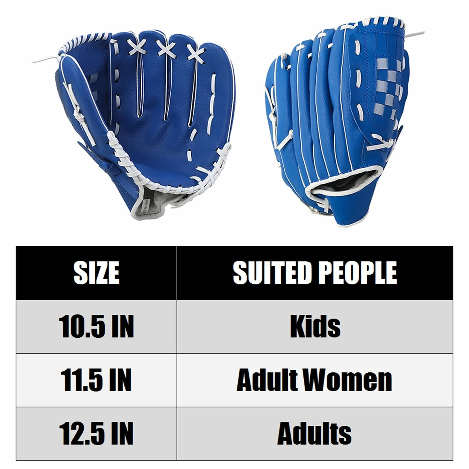 Wakects Giove di Baseball Giovanile, di Pratica del Baseball, Guanto Sinistra in Pelle PU con Polso Morbido, Tasca Profonda, Punti Rinforzati