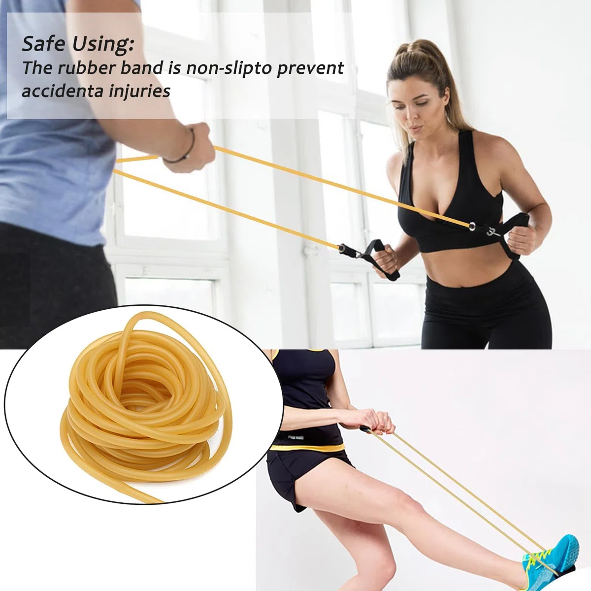 Tubo in lattice di Fionda, 3M 6x9mm Naturale Tubo di Gomma per Fionda Elastico Fitness Muscoli Rally Esercizio di Trazione Yoga