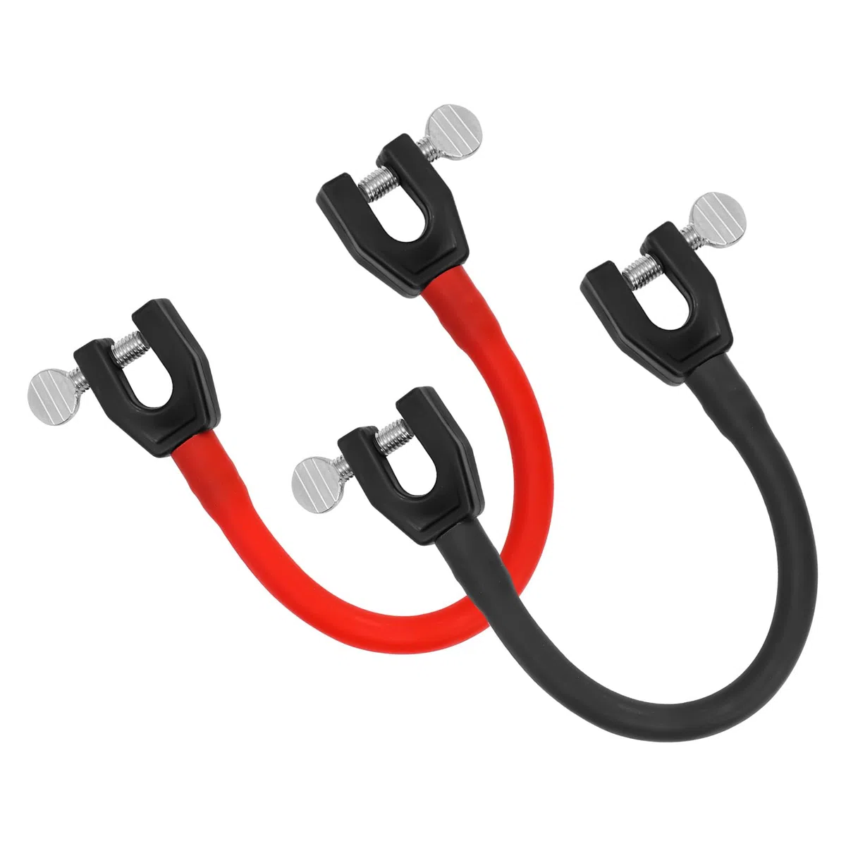 2 Pezzi Connettore per Punta da Sci per Bambini, Connettore da Sci Portatile Aiuto per l'Allenamento dello Sci Accessori per Snowboard per Bambini, Principianti (Nero, Rosso)